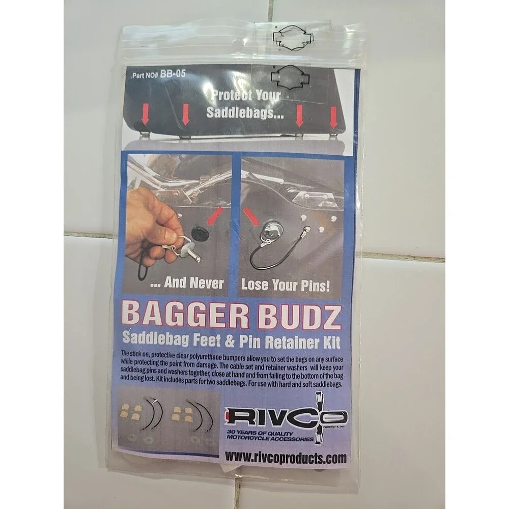 Rivco BB-05 Bagger Budz Saddlebag Bumpers &Pin Retainer Kit for HD Saddlebags